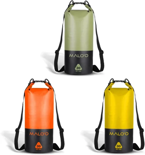 Vista 9 de Malo'o Mochila seca resistente 100% impermeable de 30 litros. Mantiene el equipo seco para pesca, rafting, kayak, playa, canotaje, senderismo