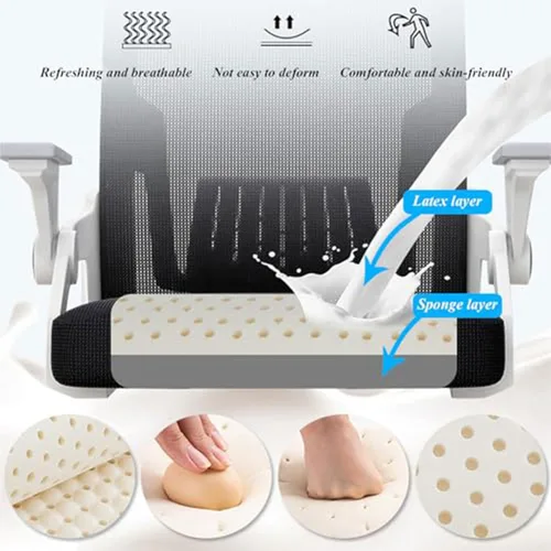 Vista 6 de Ergonomic Desk Office Chair with Adjustable Lumbar Support, High Back Mesh Computer Chair with Headrest and Flip-up Armrests Task Chair for Home