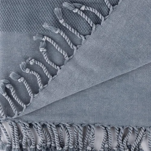 Vista 6 de Bersuse Toalla turca 100% algodón Zuma lavado a la piedra, 33 x 66 pulgadas, antracita