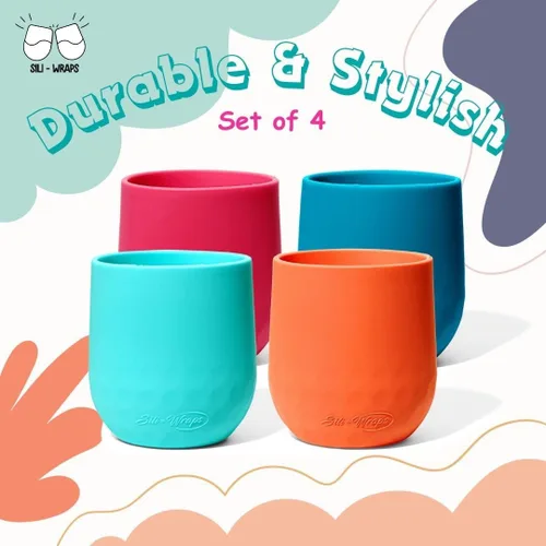 Vista 2 de Copas de vino de silicona irrompibles Vasos reutilizables para fiestas, campamentos, playas y barcos 100% silicona Juego de 4 Sin BPA, apto