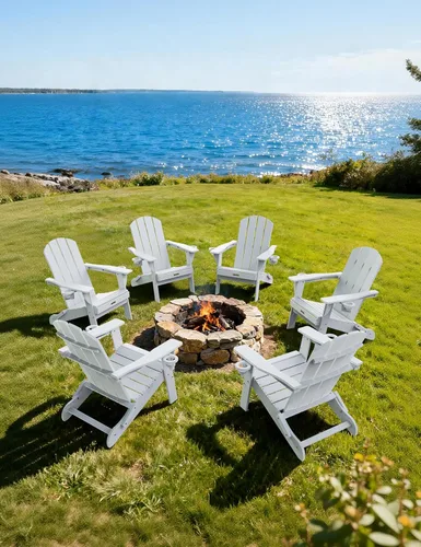 Vista 48 de Silla Adirondack Plegable, Sillas Adirondack de Plástico con Textura de Madera con 2 Portavasos, Silla para Hoguera de HDPE Resistente a