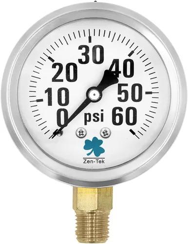 Vista 12 de Zenport LPG30 Zen-Tek Glicerina Medidor de presión relleno de líquido, 30 PSI, caja de 10