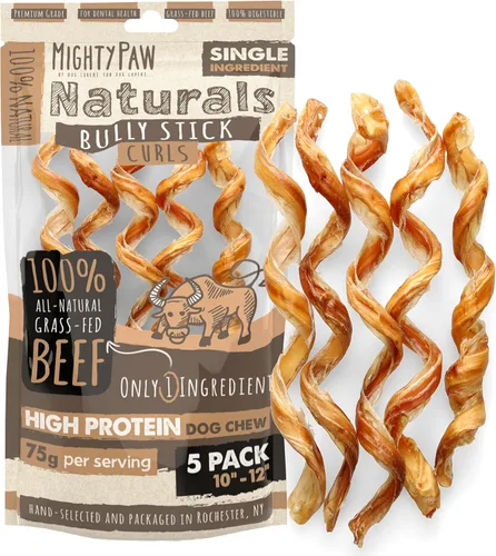 Vista 13 de Mighty Paw Palitos de goma de 12" de larga duración para perros - Masticables 100% naturales de carne de res alimentada con pasto. Palitos de goma