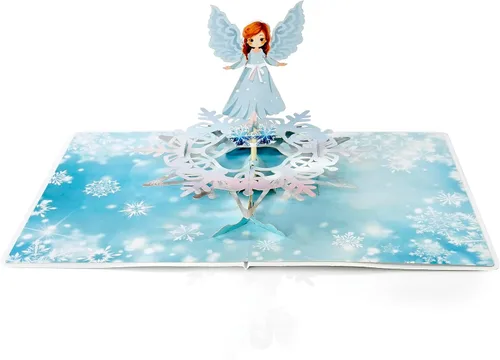 CUTPOPUP - Ángel de Navidad con rotación 360, tarjeta de Navidad emergente, rotación 360, Navidad 3D, Feliz Navidad, Año Nuevo, tarjeta de