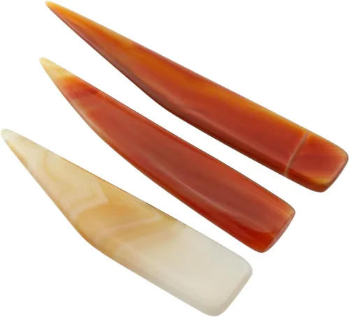 Vista 2 de LUORNG 3IN1 Burnisher 3.1 in 3.5 in 3.9 in cuchillo de ágata pulido joyería herramienta de pulido