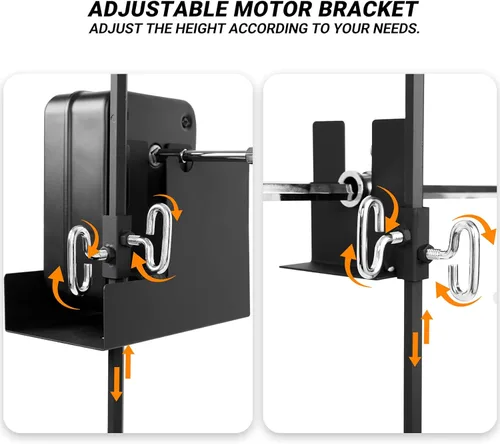 Vista 3 de Onlyfire sistema de parrilla rotativo, sin cables, de poste doble, de fuego abierto, con varilla de asado de 38 pulgadas