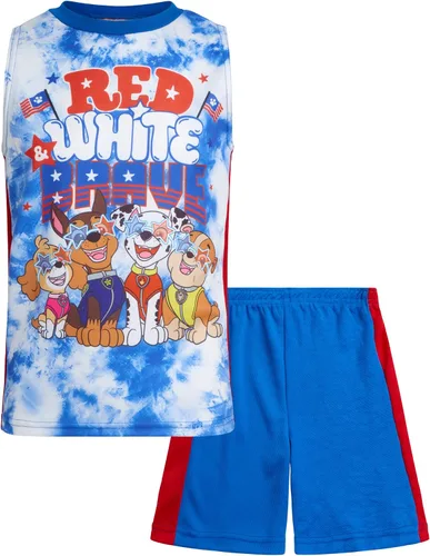 Nickelodeon Conjunto de pantalones cortos de Paw Patrol para niños, camiseta y pantalones cortos de 2 piezas (bebéniño pequeño)