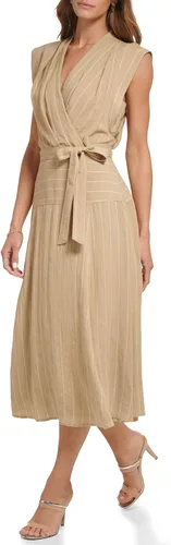 Vista 2 de DKNY womens Surplice Linen Midi Dress