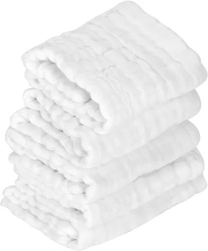 Vista 6 de ViaGasaFamido 5 pañales reutilizables de gasa de algodón suave de alta absorción, lavables para recién nacidos y bebés, 14.96 x 5.51 pulgadas