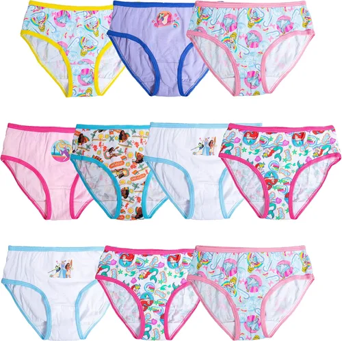 Disney girls Princess Panty Multipacks With Favorites Cinderella, Belle, Ariel and More in Sizes 23t, 4t, 4, 6, 8