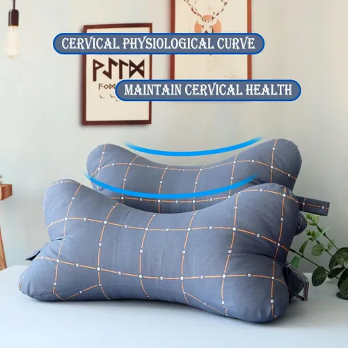 Vista 2 de Almohadas para el Cuello y Cervical Perro en Forma de Hueso para Viajes con Funda Lavable y Desmontable Almohada de Cuello para Coche, Autobús