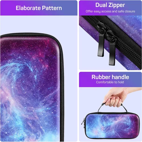 Vista 6 de MoKo Funda de transporte para Nintendo Switch modelo OLED Nintendo Switch funda de transporte portátil de carcasa rígida con 10 ranuras