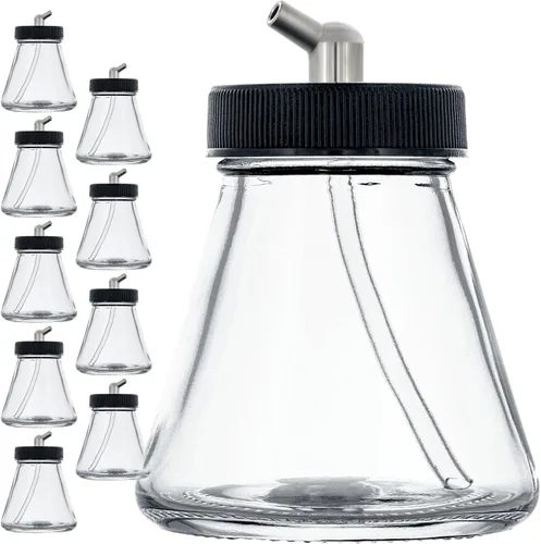 Vista 8 de Master Airbrush TB-001 - Botellas vacías de vidrio de 3/4 onzas (22 cc) con tapas de plástico, frascos de repuesto, botellas de almacenamiento
