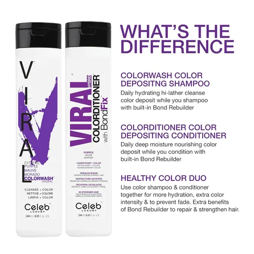 Vista 83 de Celeb Luxury Color Depositing Conditioner - Color Refresher with Bondfix Bond Rebuilder, Viral and Gem Lites, Pairs with Colorwash