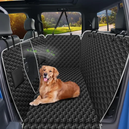 Vista 11 de Mancro Funda de asiento de automóvil para perro para asiento trasero, 2026 mejorada 600D, resistente, impermeable y resistente a los arañazos