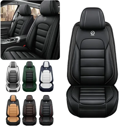 Vista 2 de Fundas de asiento de automóvil para Chevrolet Tracker 1999-2003, impermeables, suaves, transpirables, de piel sintética, con bolsillos de Negro