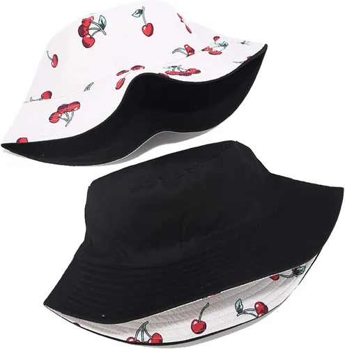 Vista 4 de Mashiaoyi Sombrero de pescador reversible de doble cara con estampado unisex