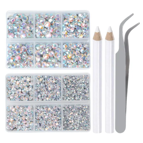 Vista 42 de LPBeads 10000 unidades de diamantes termoadhesivos SS6 amatista con parte trasera plana, gemas de diamantes de imitación de cristal redondas