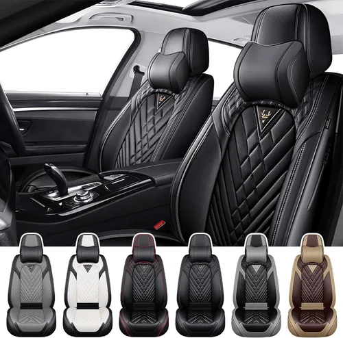 Vista 17 de Fundas de asiento de automóvil para Nissan Murano 2003-2026, juego completo de fundas de asiento de cuero de napa impermeables, protector de asiento