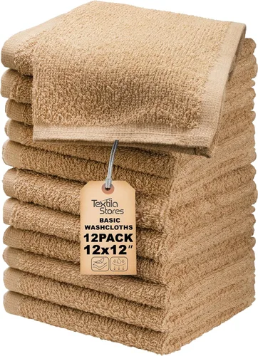 Vista 21 de Toallas de baño básicas medianas de 24 x 48 pulgadas, paquete de 6, color beige, suaves y absorbentes, toallas de algodón multiusos para baño, spa