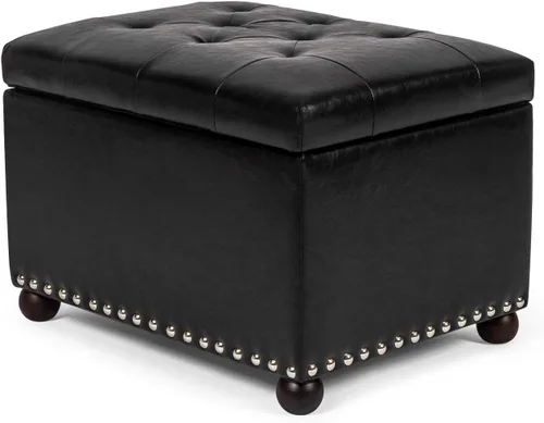 Vista 41 de Joveco Banco otomano de almacenamiento rectangular de tela, reposapiés, 24 pulgadas, moderno, copetudo, para dormitorio, asiento para entrada