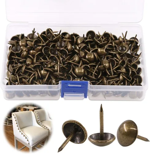 Keadic 300 piezas de 7/16 pulgadas de diámetro, tachuelas de tapicería antiguas para muebles tapizados, tableros de corcho o proyectos de bricolaje,