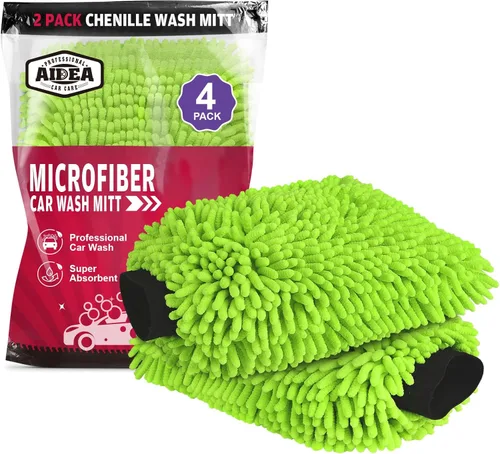 Vista 11 de AIDEA Manopla de Lavado de Coche de Microfibra-2PK, Sin Rayones y Sin Pelusas, Manopla de Lavado de Microfibra Chenille Premium-Azul Tamaño Regular