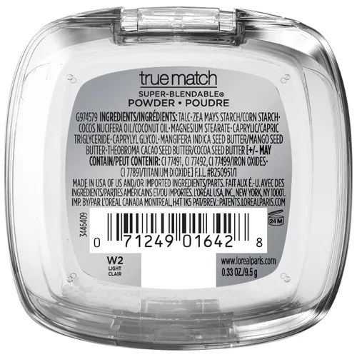 Vista 124 de L 'Oreal Paris, True Match, Polvo, 0.33 onzas, Alabaster