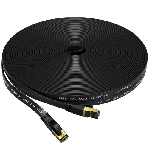 Vista 9 de Cable Ethernet Cat 8 de 3 pies, cable de red LAN de alta velocidad para exteriores e interiores, cable de conexión SFTP chapado en oro RJ45 de 40