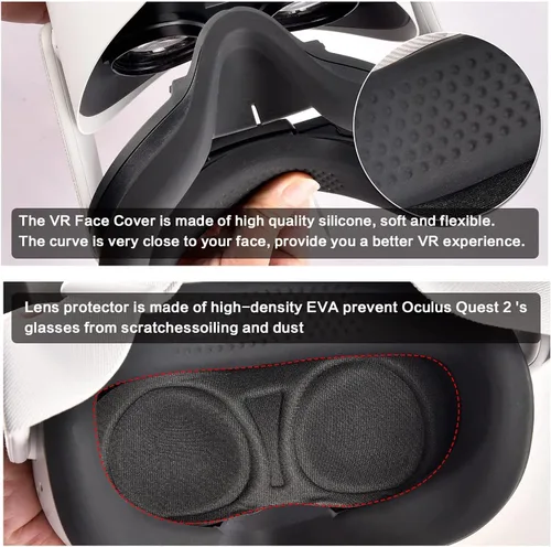 Vista 6 de Hard Carrying Case for Meta for Oculus Quest 2 All-in-One VR Gaming Headset and Touch Controllers, Travel Storage Bag with Silicone Face Cover &