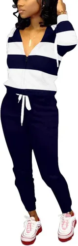 Vista 3 de TOPSRANI Conjunto deportivo de dos piezas para mujer, conjunto de sudadera con capucha a juego