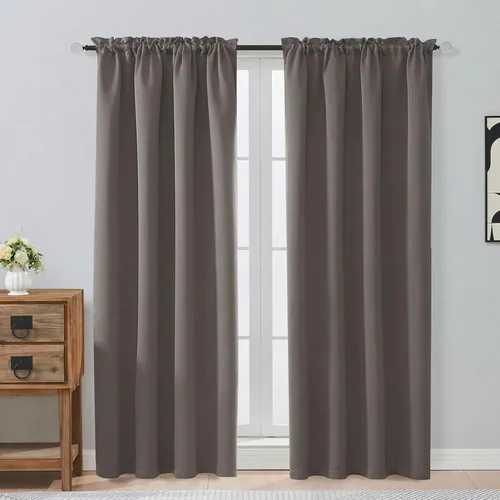 Vista 218 de OVZME Cortinas opacas turquesa para tratamiento de ventanas pequeñas, cortinas cortas con bloqueo de luz para ventana de cocina sobre el fregadero