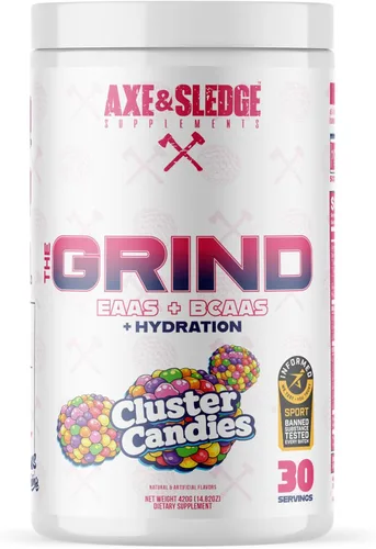 Axe & Sledge The Grind Essential Aminoácidos | Polvo EAA y BCAA | Recuperación muscular y electrolitos para hidratación | Sin estimulantes, vegano |
