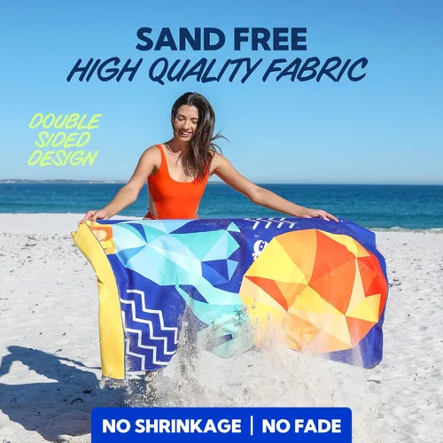 Vista 35 de SUN NINJA Toalla de playa de microfibra, sin arena, de secado rápido, ligera y compacta para playa, piscina, yoga y campamento, 63 x 32 pulgadas