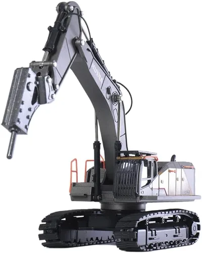 Vista 5 de Gemini&Genius Juguete de excavadora de taladro para niños, juguete de construcción de martillo de impacto a escala 150, taladro con orugas