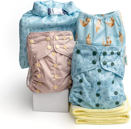 Vista 30 de Big Adventure Kinder - Juego de 5 pañales de tela reutilizables para bebé, estilo de bolsillo, jersey atlético que absorbe la humedad, insertos