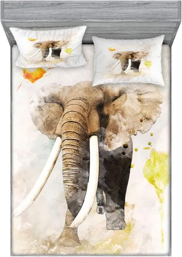 Vista 40 de Ambesonne Island Map - Juego de sábanas bajeras y fundas de almohada, mapa del tesoro súper detallado, diseño de piratas rústicos grungy, tema