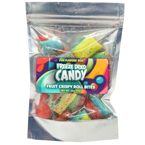 Paquete variado de bocadillos crujientes de frutas de caramelo liofilizadas, golosinas crujientes de dulces, idea de regalo de fiesta temática