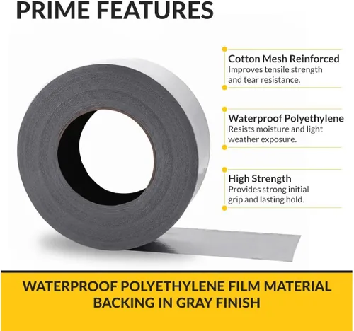Vista 3 de Brixwell 48 rollos de cinta adhesiva gris de grado profesional, 3 pulgadas x 60 yardas, fabricado en los Estados Unidos