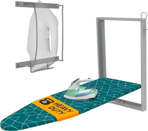 Vista 12 de Xabitat Tabla de planchar para montar en la pared, 36.2 x 12.2 pulgadas, tabla de hierro plegable de montaje compacto para espacios pequeños, ahorro