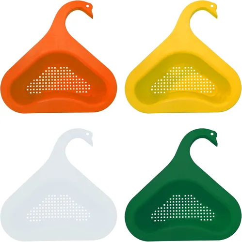 Vista 10 de Cesta de drenaje para fregadero de cocina, cesta de drenaje de cisne para fregadero de cocina, estante escurridor multifuncional triangular, filtro