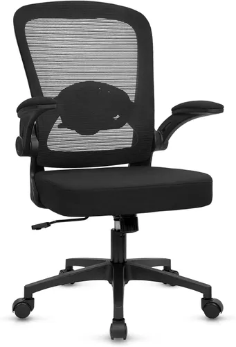 Vista 21 de KLASIKA Sillas de escritorio de oficina con ruedas, silla ergonómica de malla con soporte lumbar de altura ajustable, silla giratoria