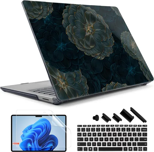 Vista 11 de TWOLSKOO Funda para portátil Microsoft Surface Go 2/1 de 12.4" lanzada con el modelo 1943/2013, carcasa rígida de plástico protectora y cubierta