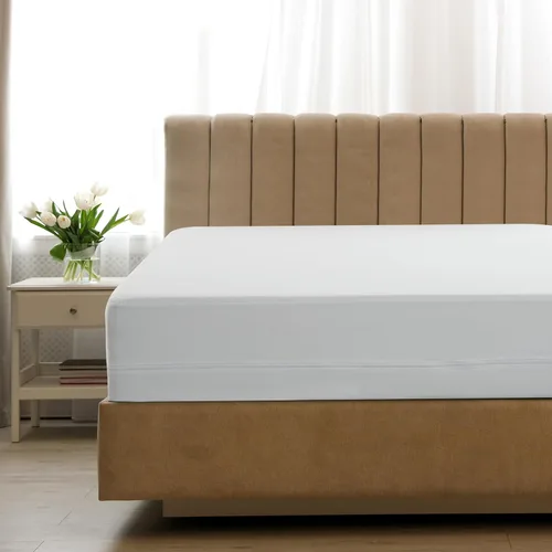 Vista 2 de LUX Décor - Funda de colchón con cremallera doble individual, a prueba de chinches, 100% impermeable, protector de colchón de 14 pulgadas