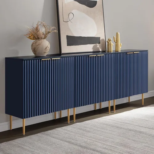 Vista 16 de SICOTAS Aparador Moderno de Entrada - Credenza de Buffet con Almacenamiento, Gabinete con 2 Puertas y Estantes Ajustables, Mesa de Acento para Barra