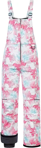 Vista 14 de CREATMO US Baberos de Nieve para Niñas Pantalones de Esquí para Niños Impermeables con Aislamiento Petos de Invierno Negro