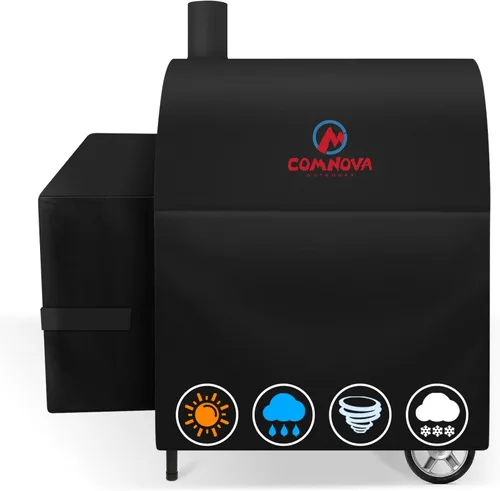 Vista 14 de Comnova Cubierta de Parrilla para Char Griller de 3 Quemadores de Combustible Dual – Cubierta de Ahumador 600D para Char Griller, Cubierta