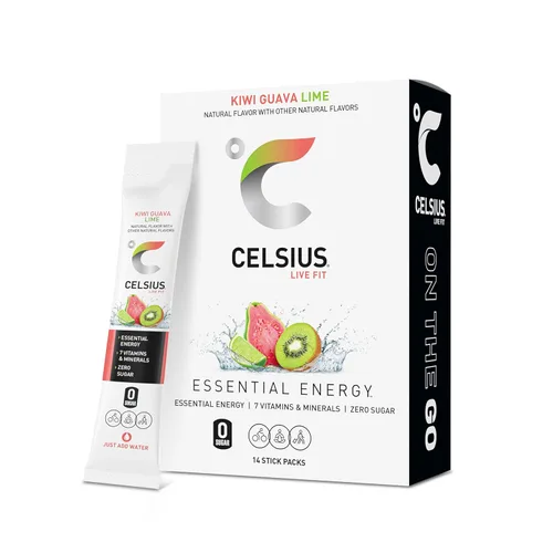 Vista 12 de CELSIUS Para Llevar VIBRACIÓN DE MELOCOTÓN, Mezcla de Bebida Energética Sin Azúcar (14 Sobres por Paquete)