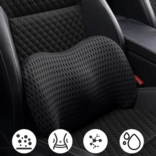Vista 8 de Almohada de apoyo lumbar con correas ajustables para aliviar el dolor de espalda baja. Almohada de apoyo lumbar de espuma viscoelástica