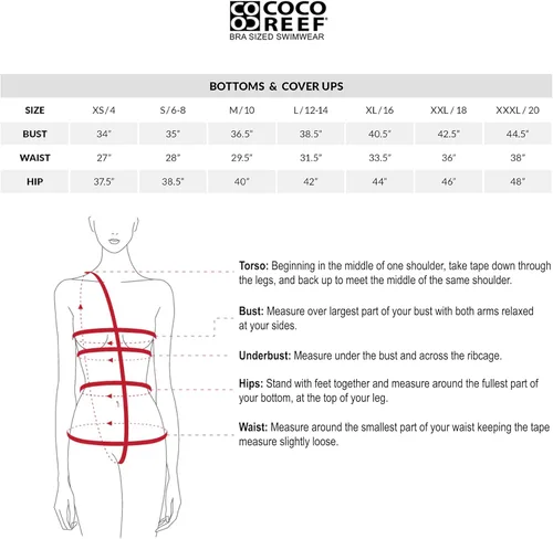 Vista 5 de Coco Reef Parte inferior de bikini de cintura alta de pierna alta estima - parte inferior de natación Microluxury
